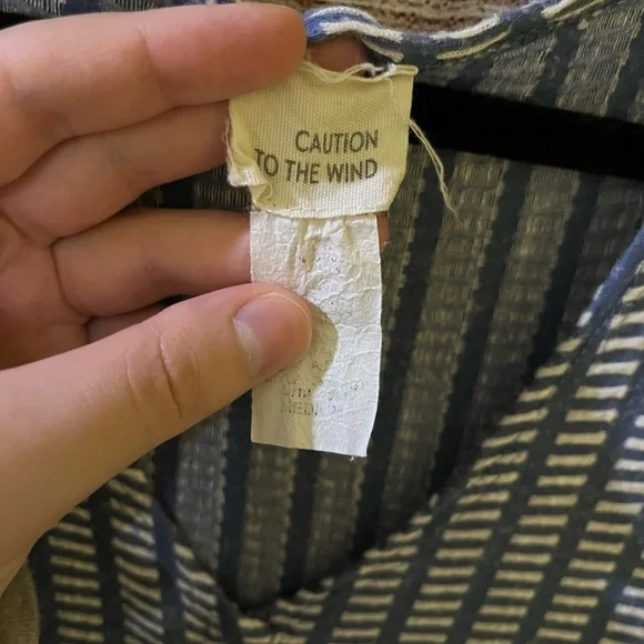 🤎3/$10 Caution To The Wind Blue and White Striped Dress - Picture 4 of 4